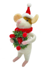 Ornament - Felt Mouse with Wreath