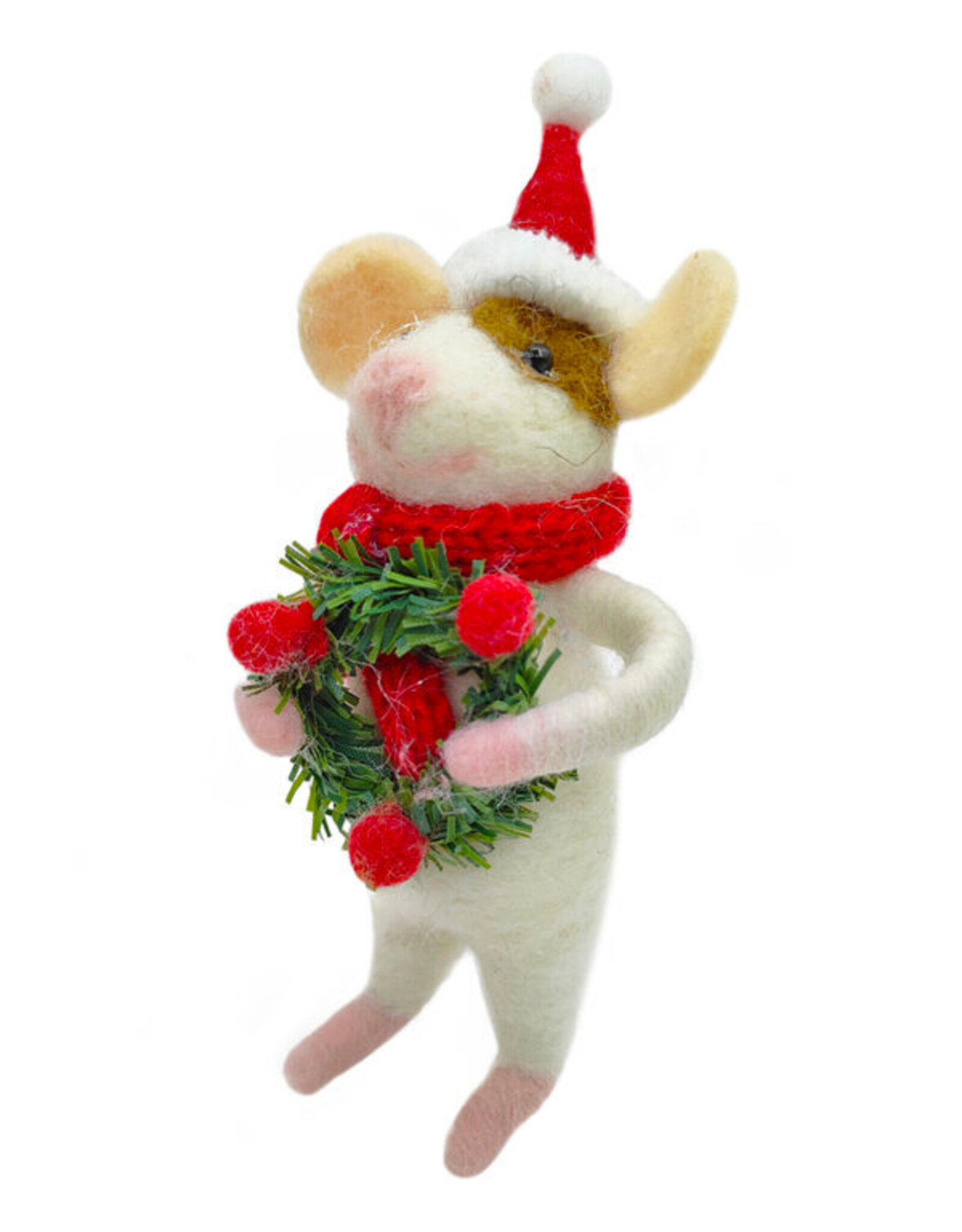 Ornament - Felt Mouse with Wreath