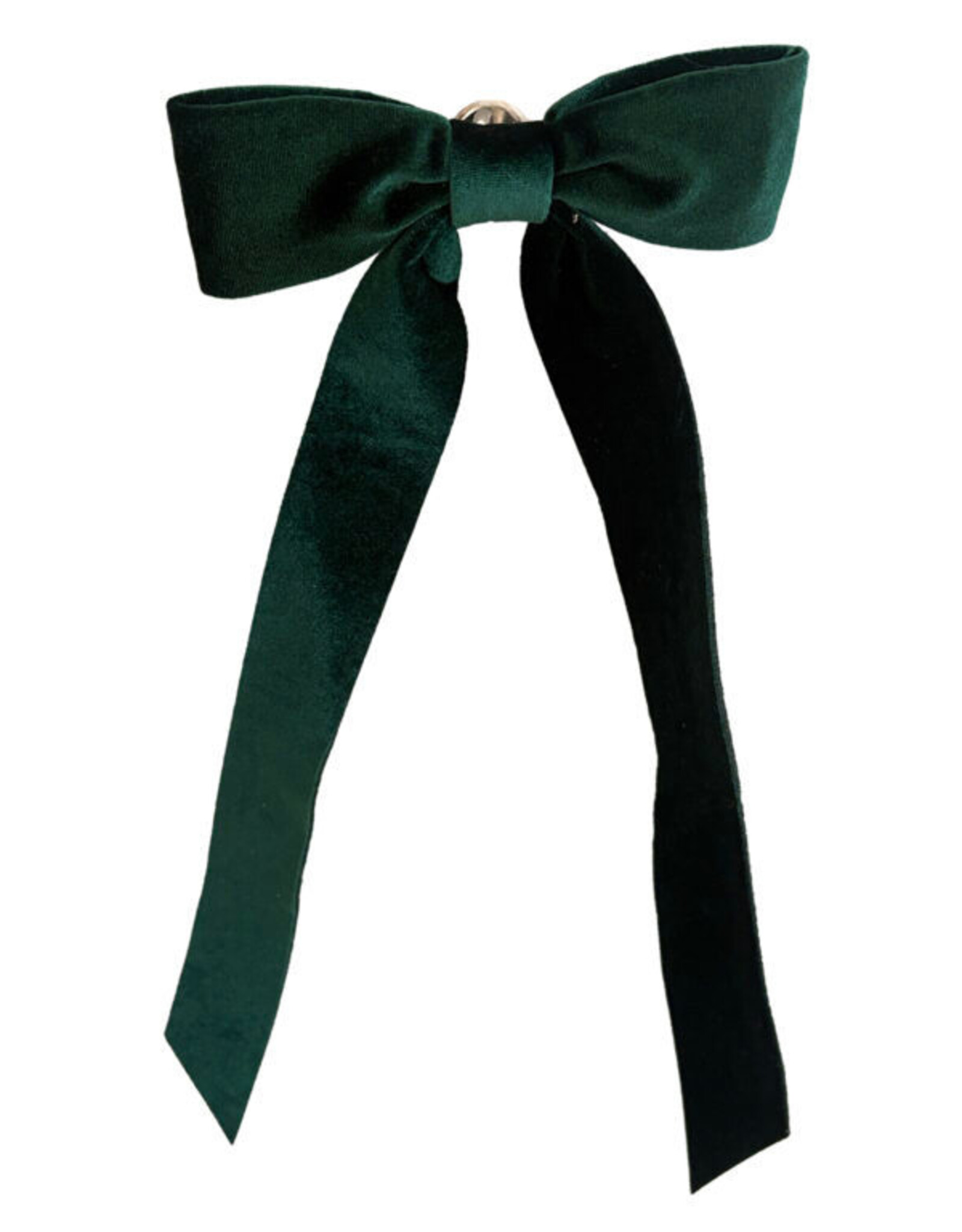 Clip - Velvet Bow, Emerald Green