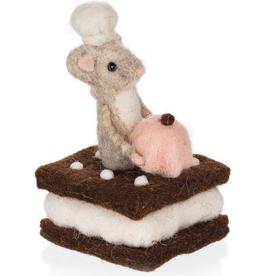 Ornament - Felt Mouse, Dessert Chef