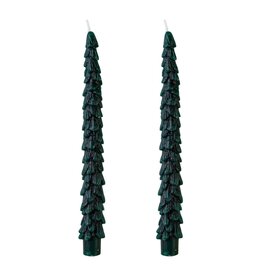 Taper Candle - Tree Green, Set of 2