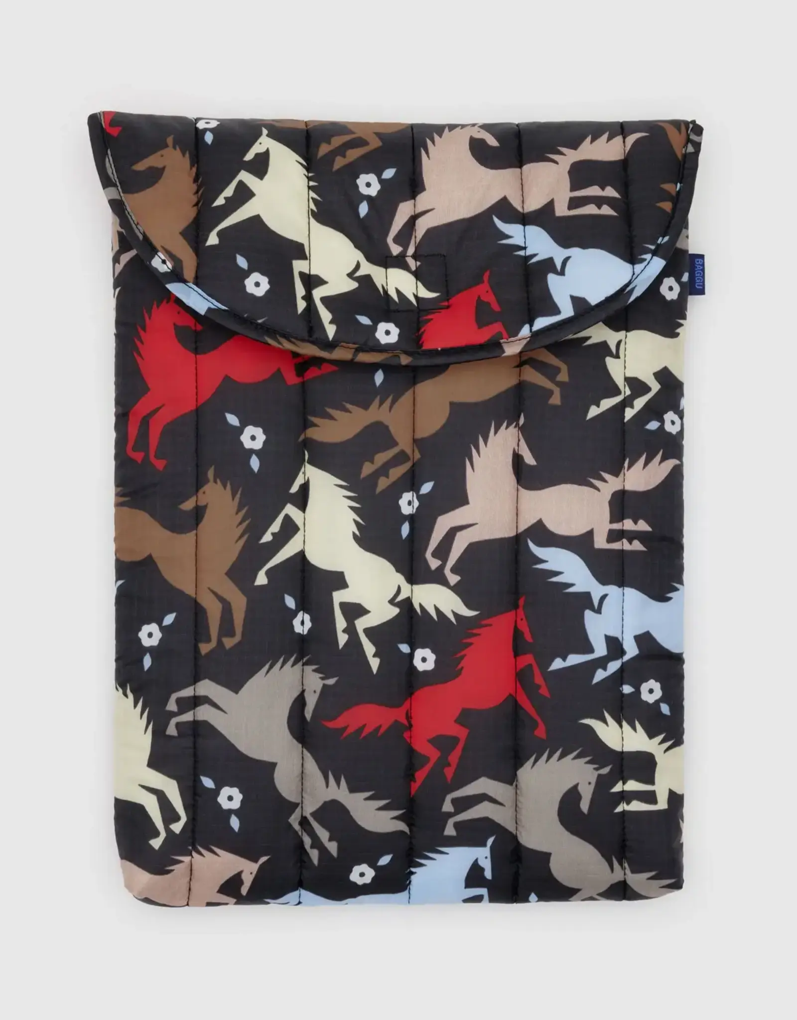 Baggu - 16" Puffy Laptop Sleeve, Horse Cut-Outs