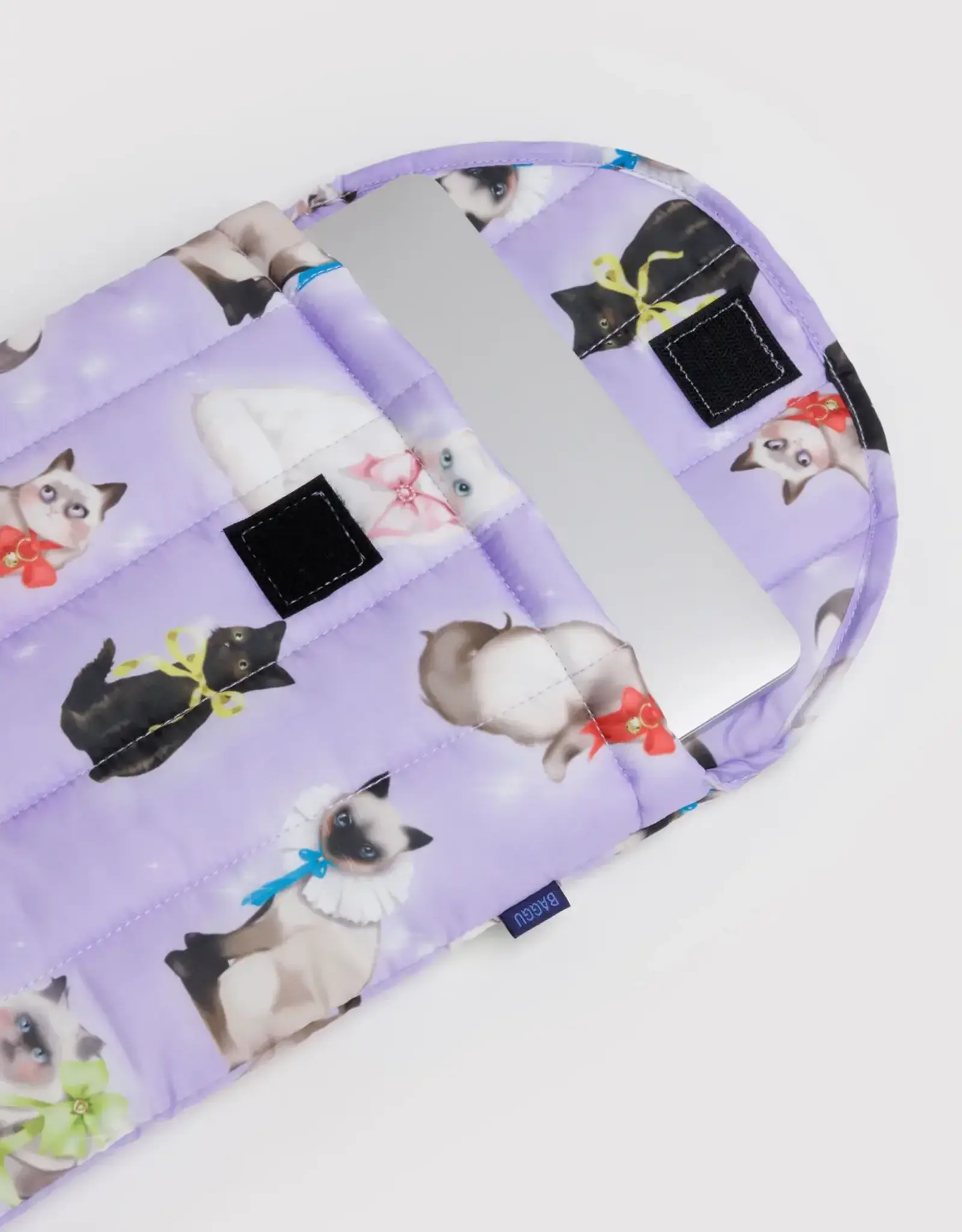 Baggu - 13/14" Puffy Laptop Sleeve, Fancy Cats