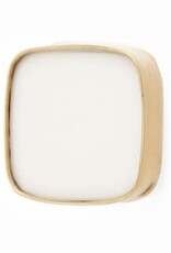 Knob - Ivory with Gold Border