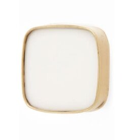Knob - Ivory with Gold Border