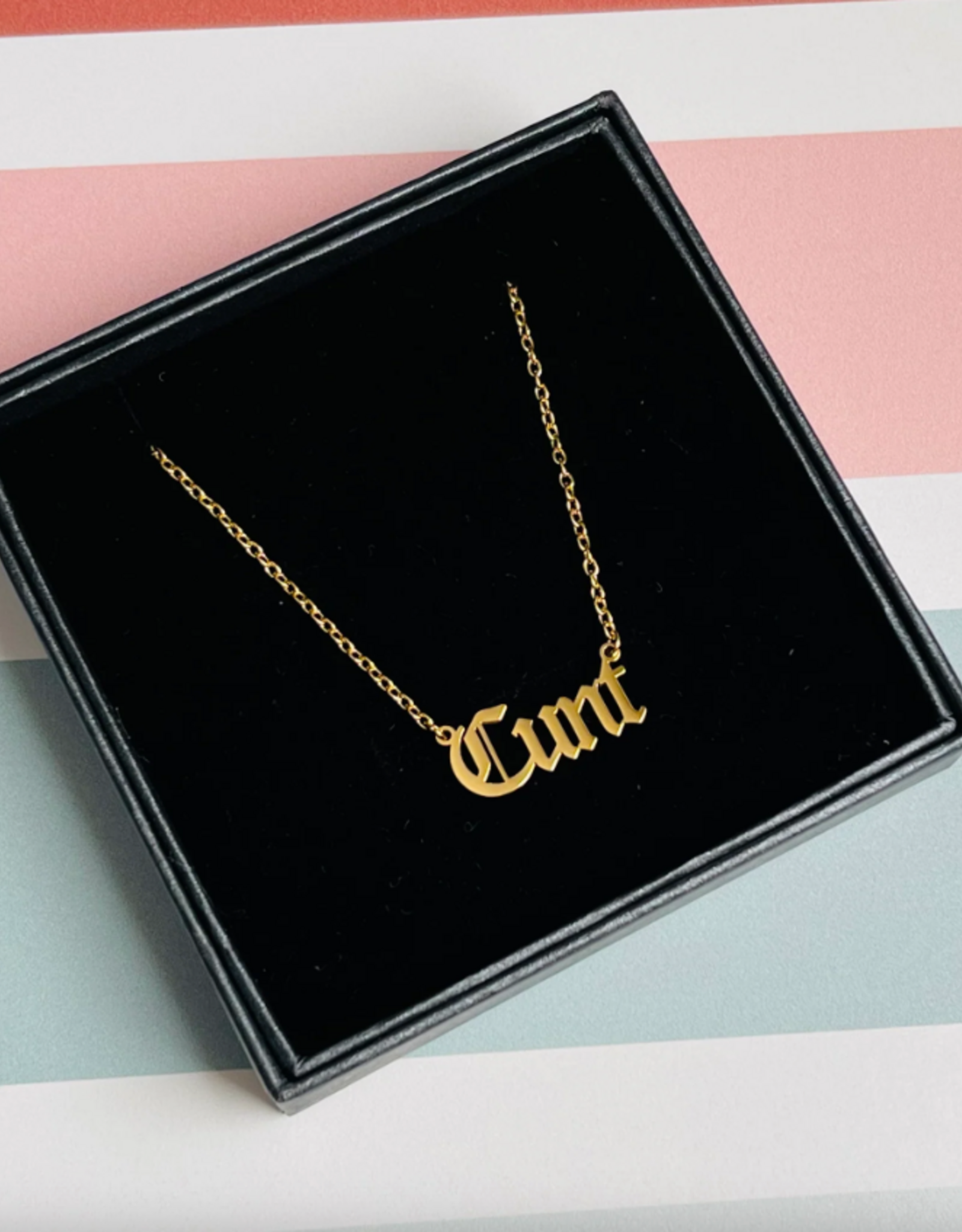 Necklace - Cunt, Gold Plated