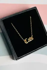 Necklace - Cats, Gold Plated