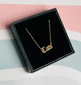 Necklace - Cats, Gold Plated
