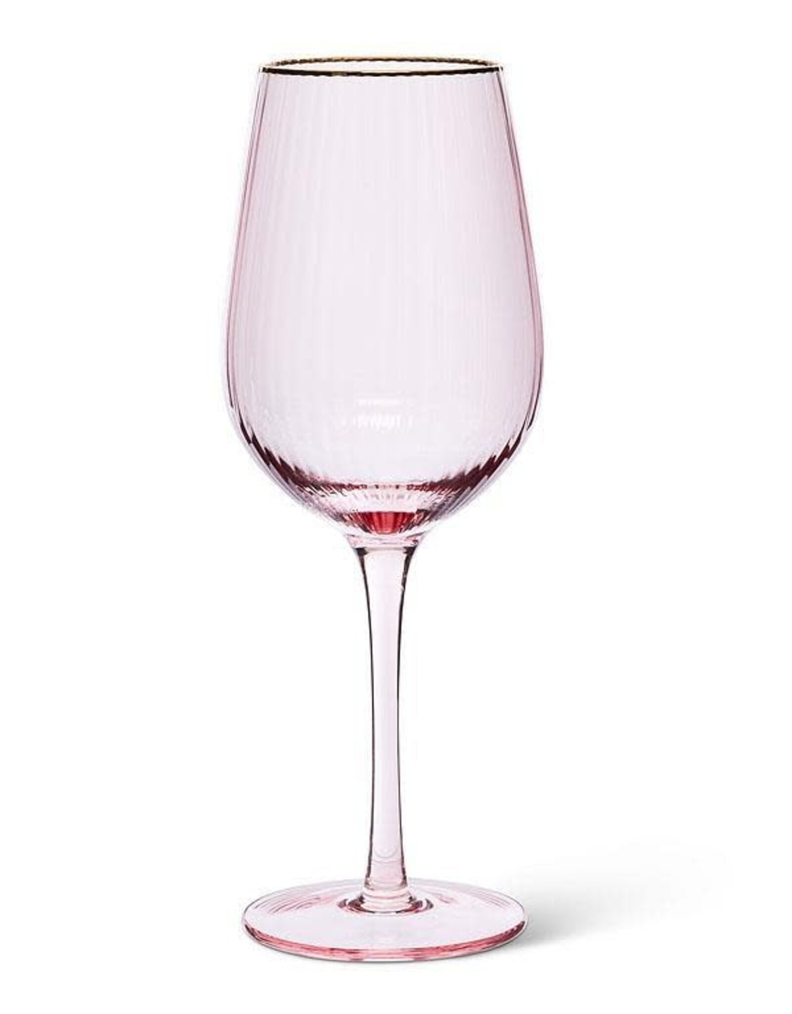 Wine Glass - Rose with Gold Rim