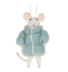 Ornament - Felt Mouse Bundle Up