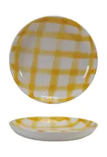 Accent Plate - Turmeric Check Crackle