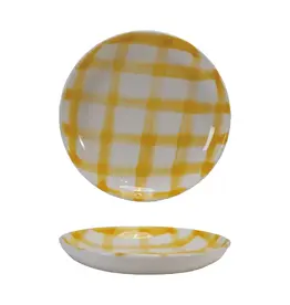 Accent Plate - Turmeric Check Crackle