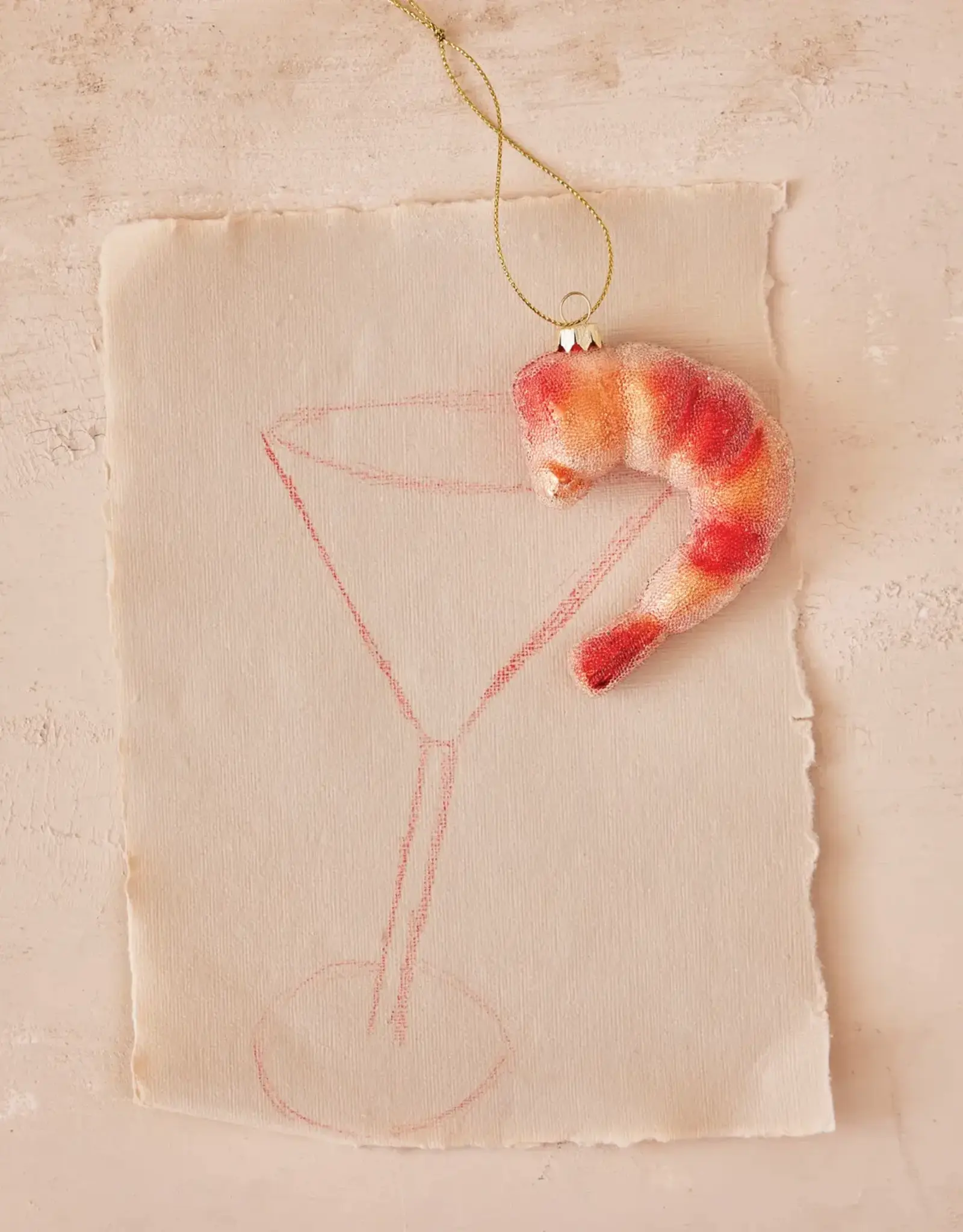 Ornament - Shrimp, Glass Sparkles