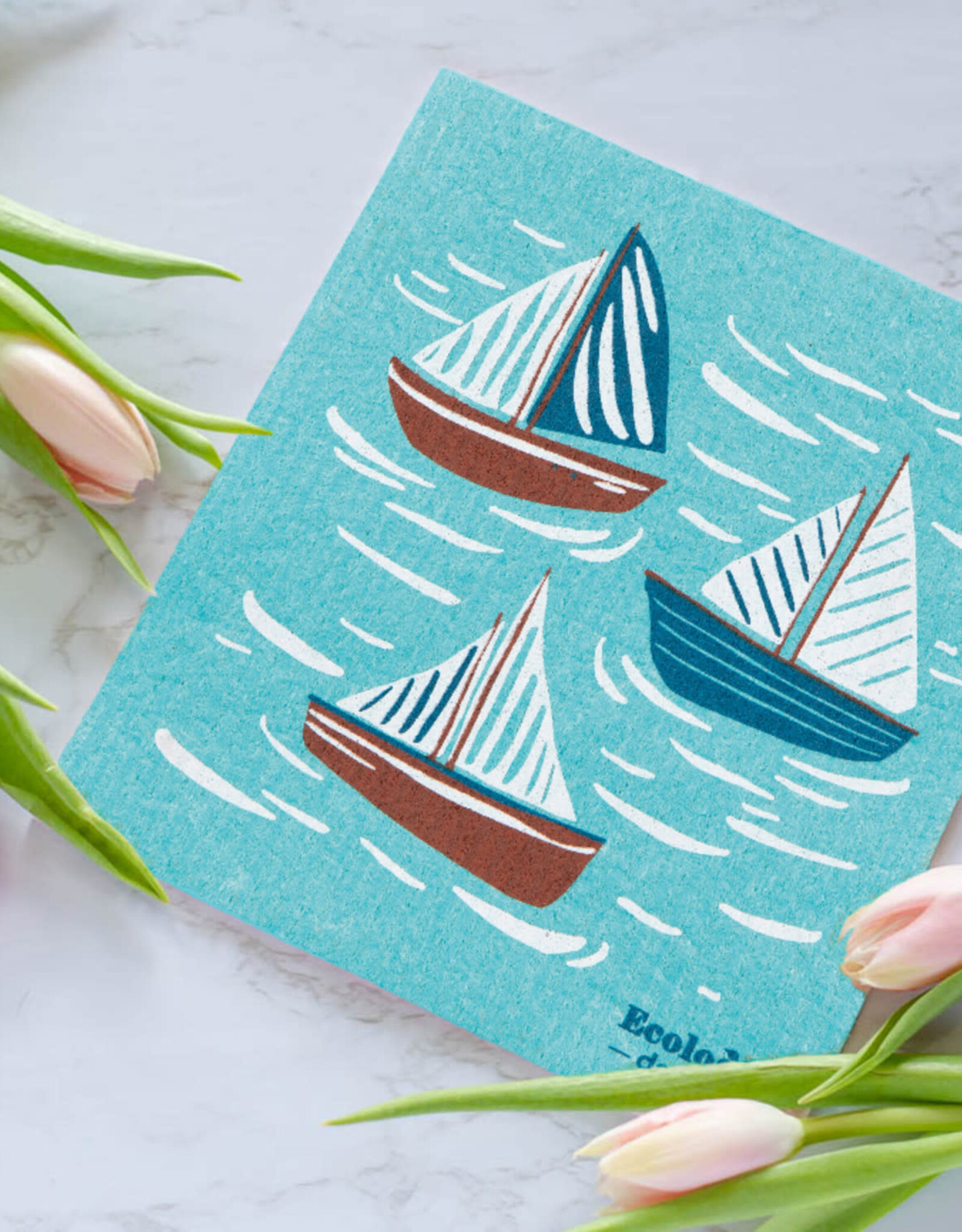 Swedish Sponge Cloth - Sailboats