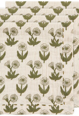 Cloth Napkin - Garden Block Print, Set of 4