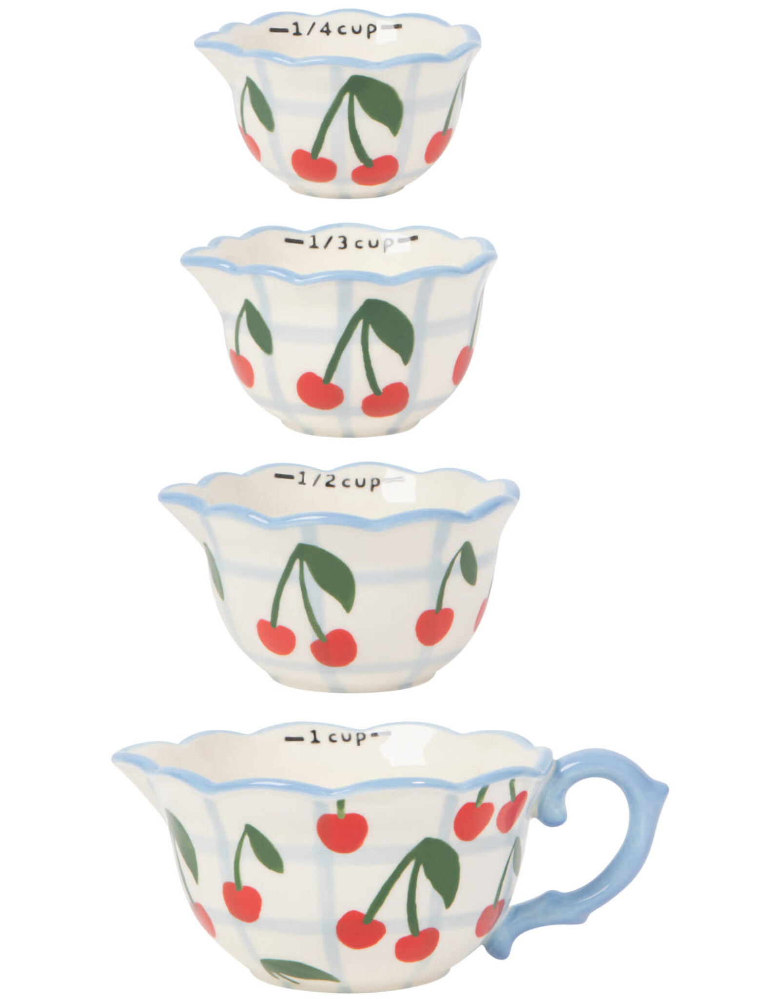 Measuring Cups - Stoneware Cherries, Set of 4