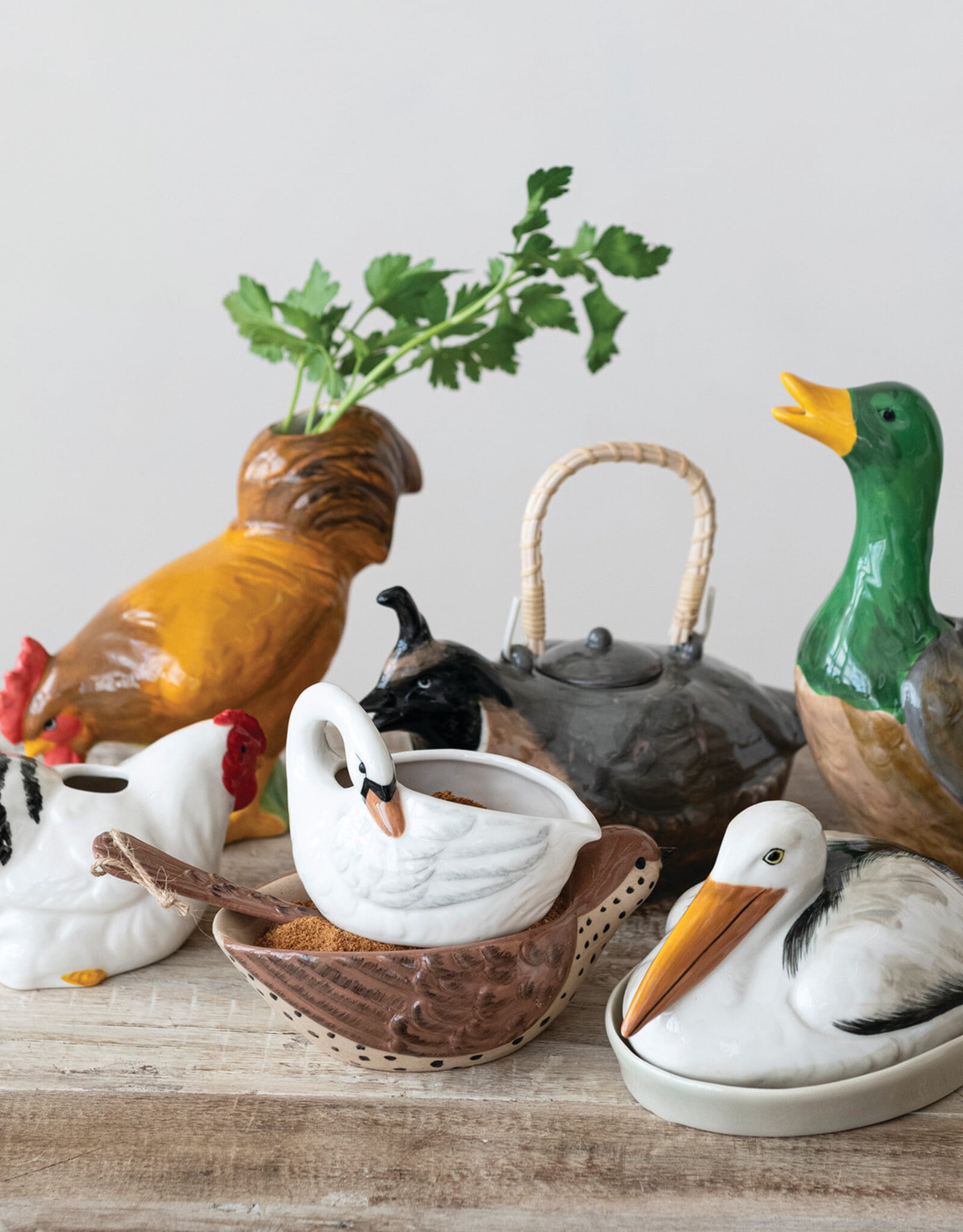 Pitcher - Hand Painted Duck