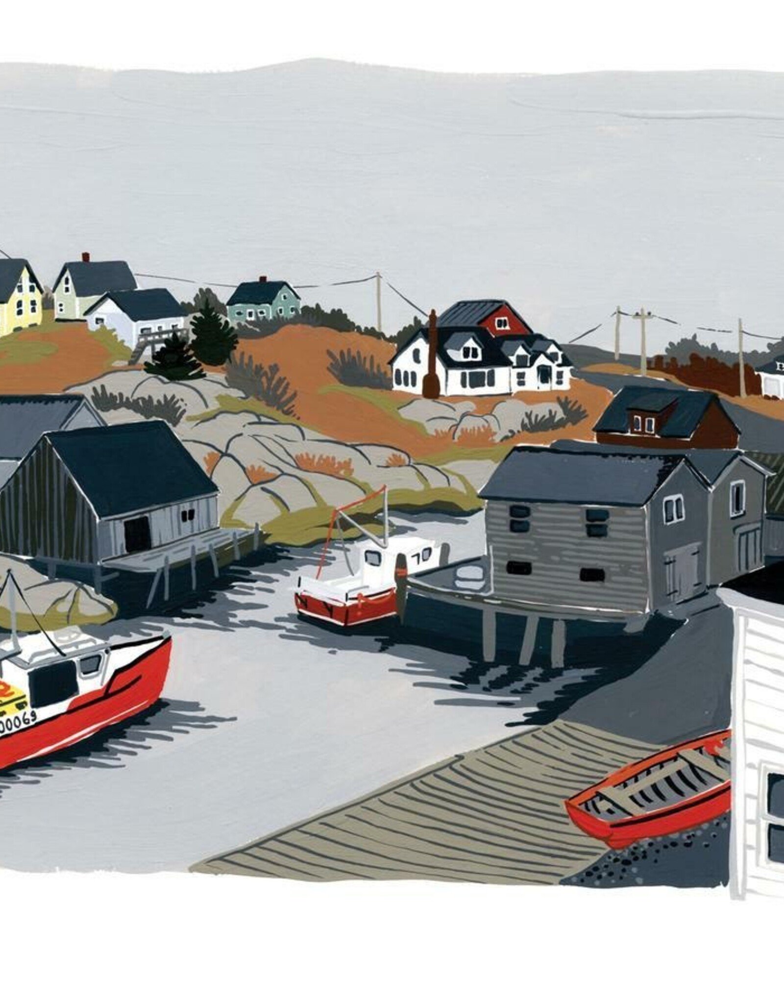 Kat Frick Miller - Art Print, Lobster Boat in Peggy's Cove, 8 x 10"