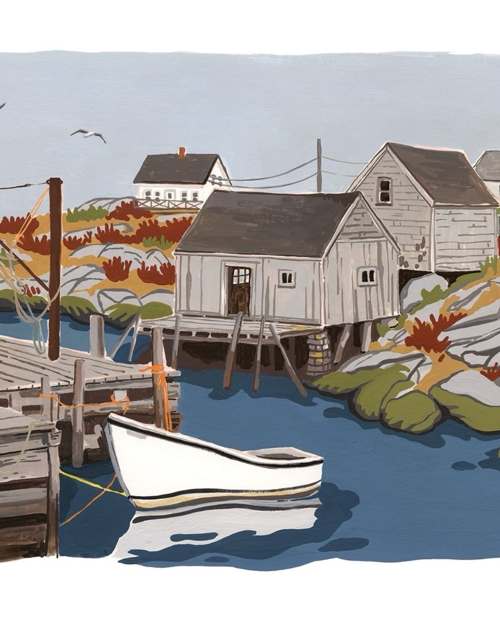 Kat Frick Miller - Art Print, Little Boat in Peggy's Cove, 8 x 10"