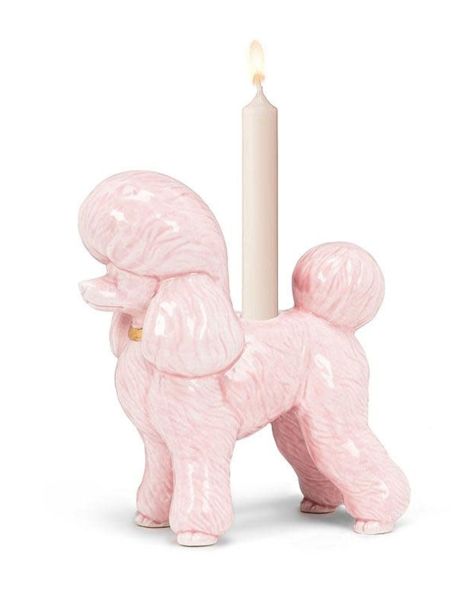 Taper Candle Holder - Poodle, Pink