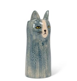 Bud Vase - Grey Kitty
