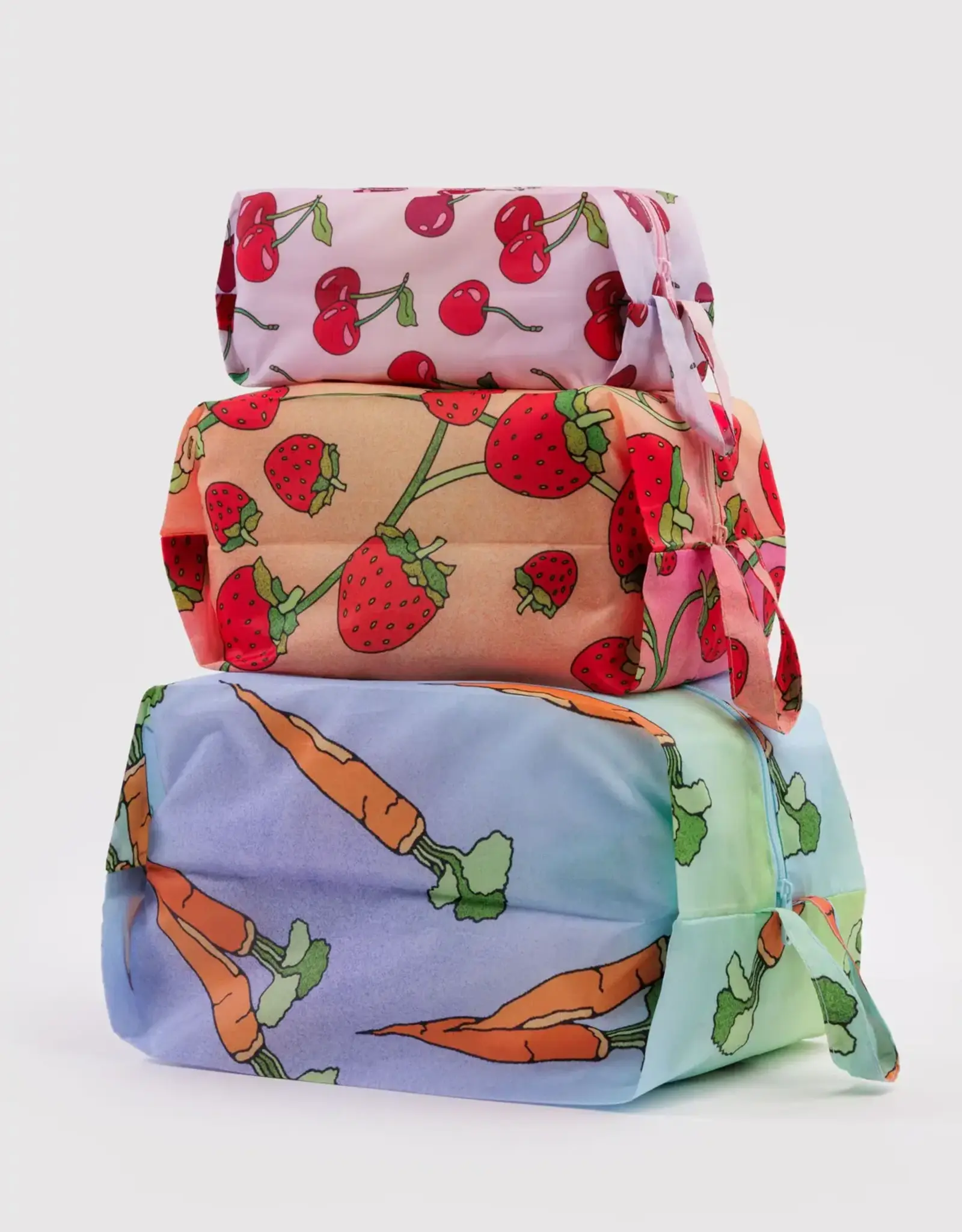 Baggu - 3D Zip Set, Carrots & Berries