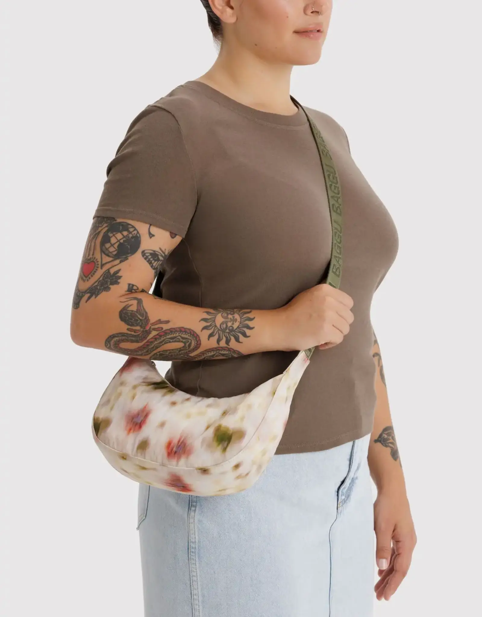 Baggu - Small Crescent Bag, Abstract Floral