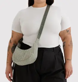 Baggu - Small Crescent Bag, Sage Stripe