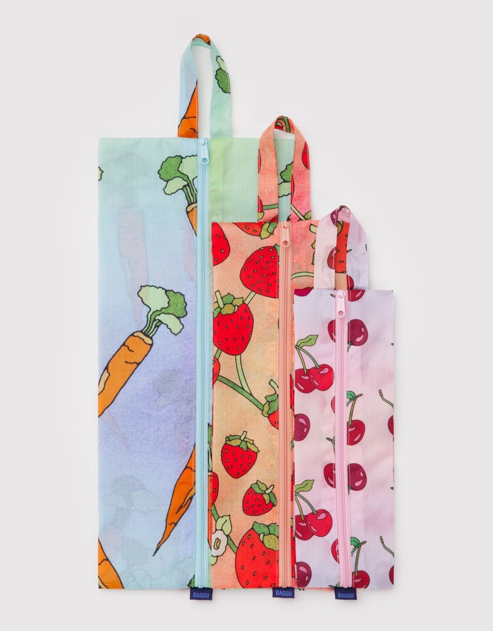 Baggu - 3D Zip Set, Carrots & Berries