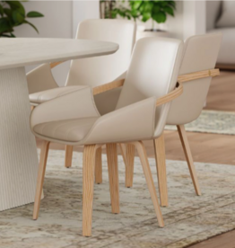 Dining Chair - Wood & Faux Leather