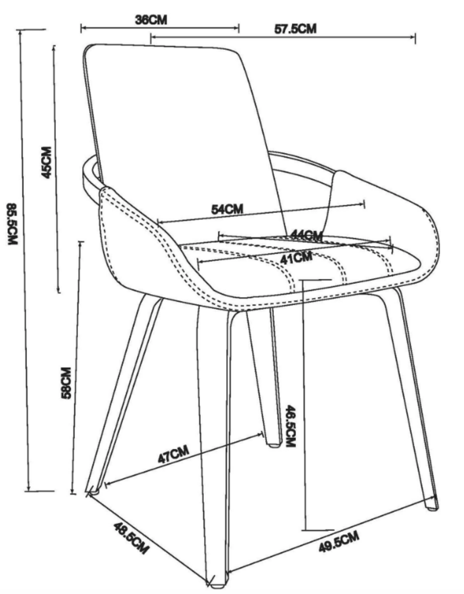 Dining Chair - Wood & Faux Leather