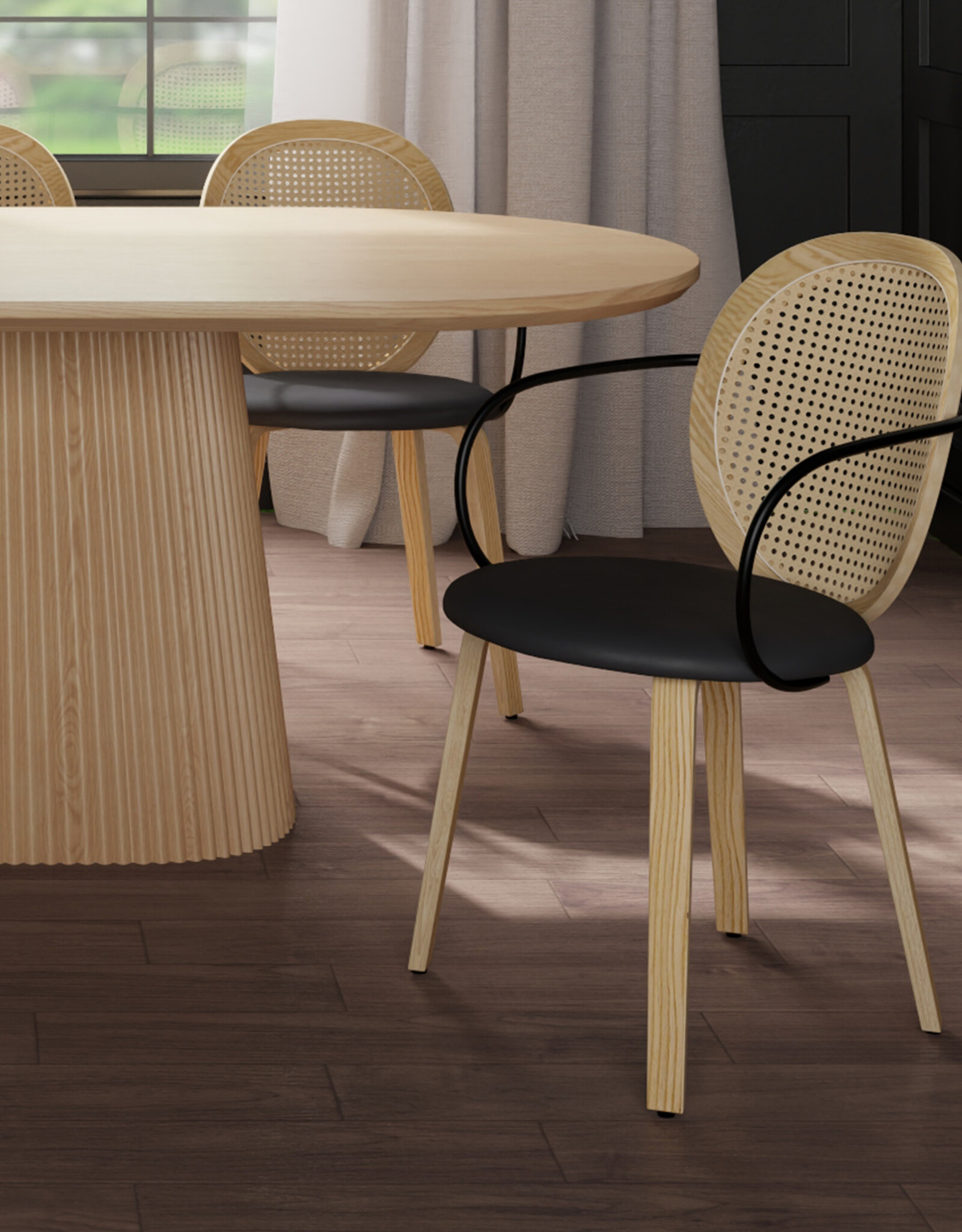 Dining Chair - Fellini Cane, Light Oak