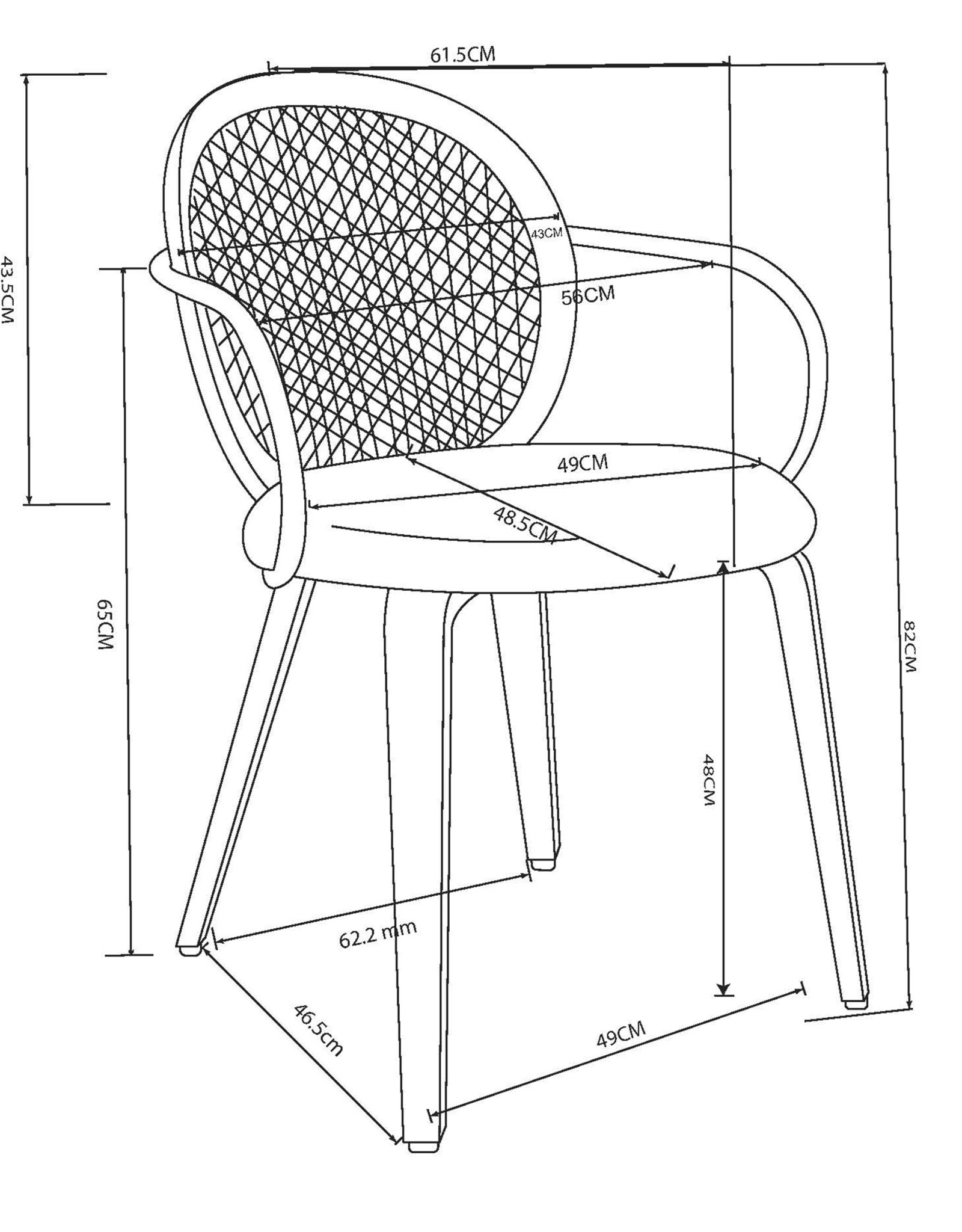 Dining Chair - Fellini Cane, Light Oak