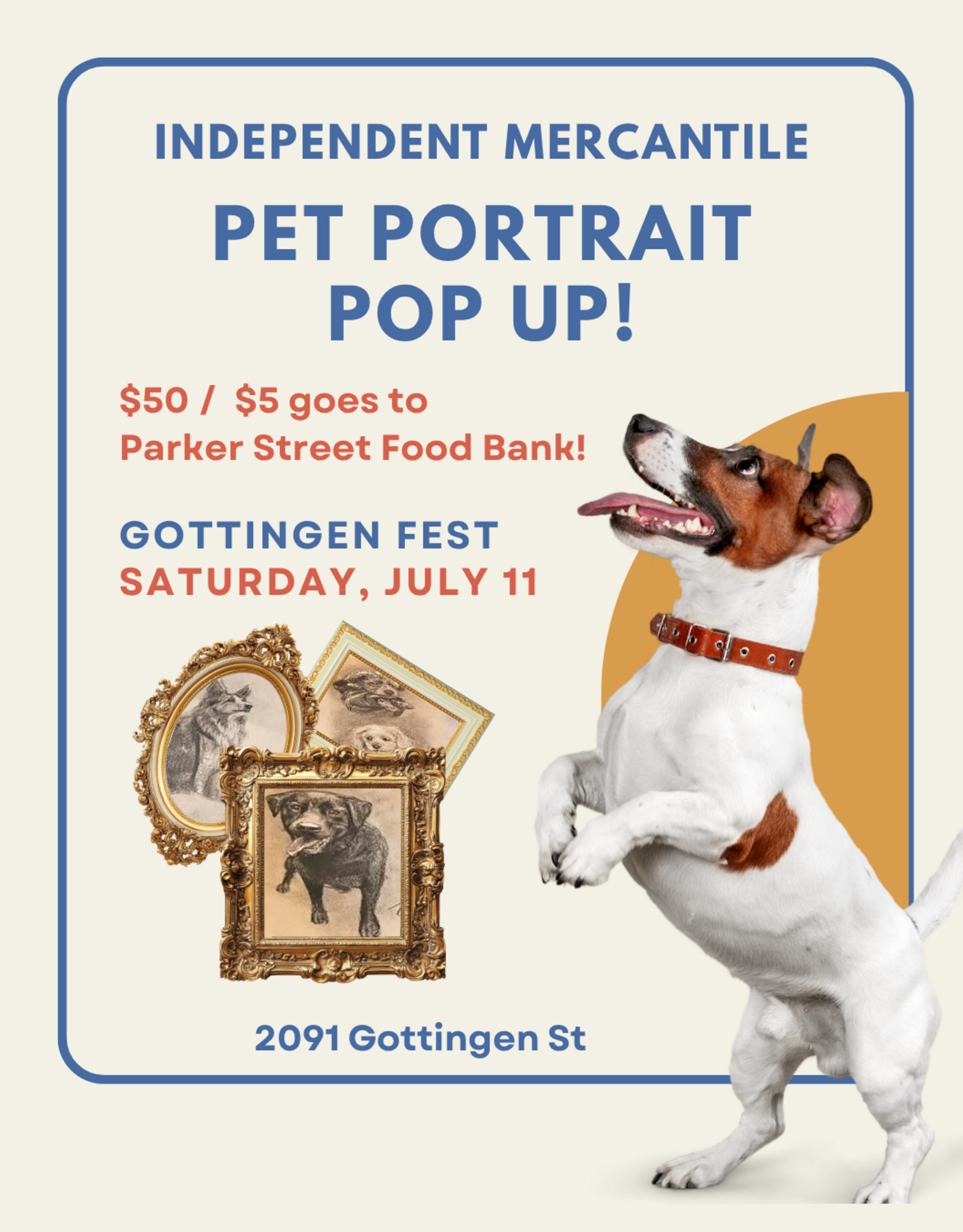 Pet Portrait Reservation Zoey: 10:45am, Saturday July 11