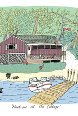 Emma Fitzgerald - Art Print, Meet me at the Cottage (Canada Flag Dock), 8.5 x 11"
