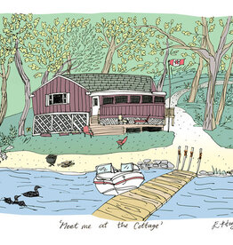 Emma Fitzgerald - Art Print, Meet me at the Cottage (Canada Flag Dock), 8.5 x 11"