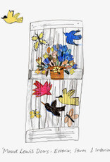 Emma Fitzgerald - Art Print, Maud Lewis Door Interior (Green w Swans), 8.5 x 11"