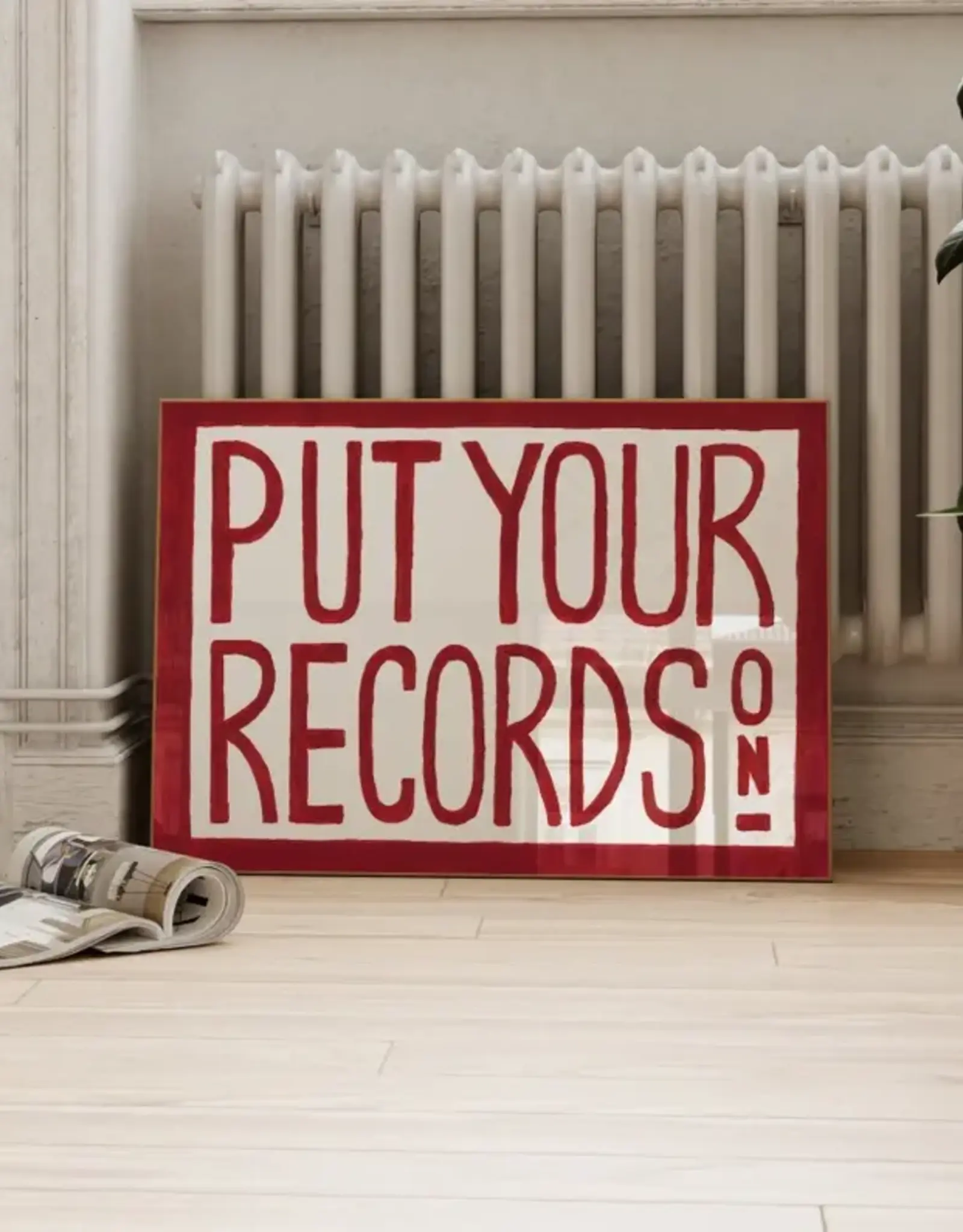 Art Print - Put Your Records On, Hand Painted, 11.69" x 16.54"