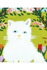 Maud Lewis - Art Print, White Cat, 8x10"