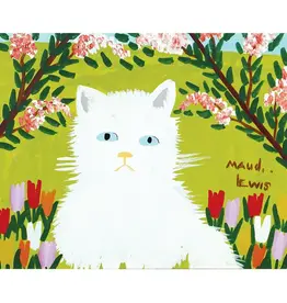 Maud Lewis - Art Print, White Cat, 8x10"