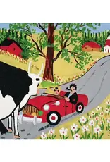 Maud Lewis - Art Print, Roadster and Cow, 8x10"