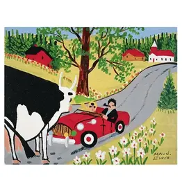Maud Lewis - Art Print, Roadster and Cow, 8x10"