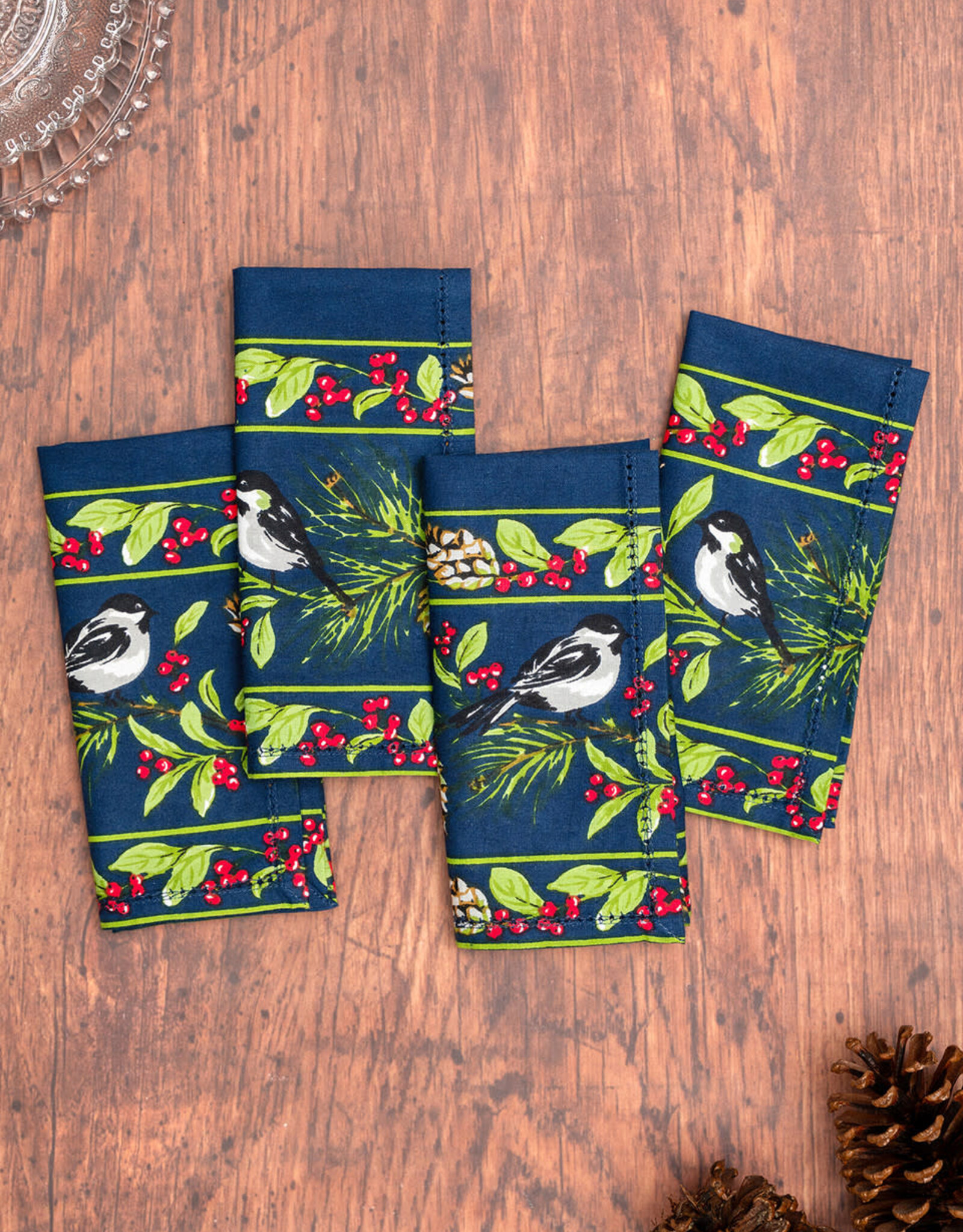 Cloth Napkins - April Cornell, Winter Bird, Set of 4