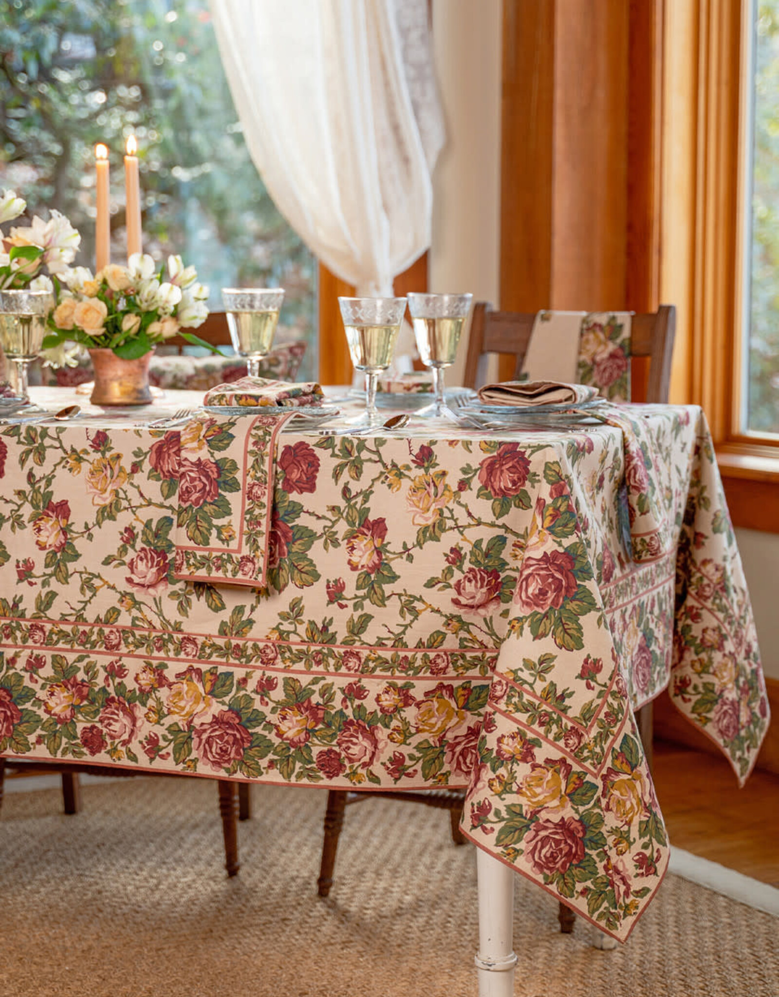 April Cornell Tablecloth - April Cornell Vintage Flower, 54 x 54"