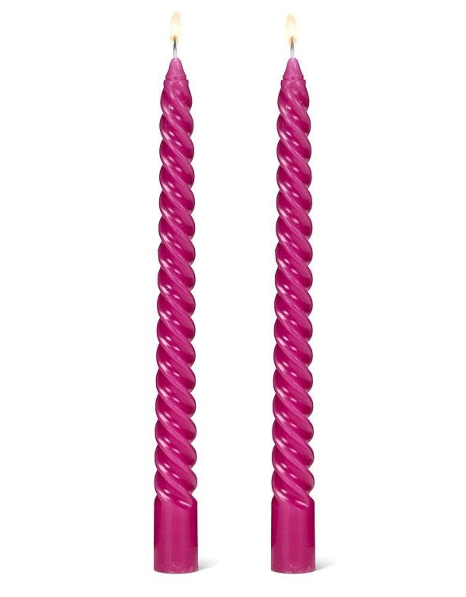 Taper Candle - Spiral Fuschia, 9.5"