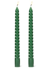 Taper Candle - Spiral Emerald, 9.5"