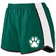 Forerunner-Pennant Shorts: Forerunner Girls' Pulse Team Green/Black/White w/Paw