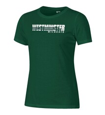 Under Armour T: Women's Relax Short Sleeve, Green, Westminster with lines
