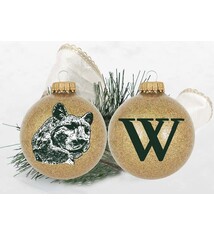 Ornament: Gold Sparkle with Green Turner Cat & W