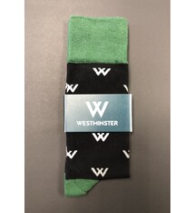 Socks: Black Dress Sock W Print